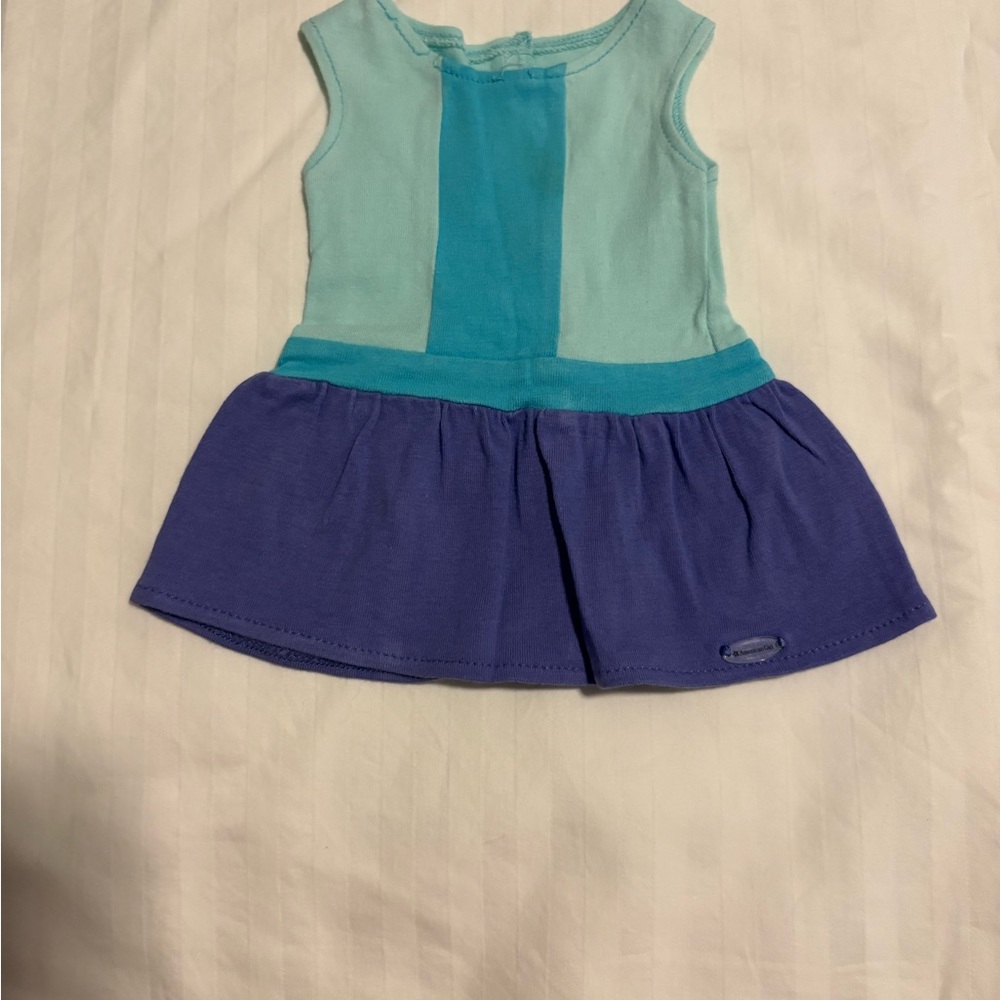American Girl Doll Dress - Aqua and Purple